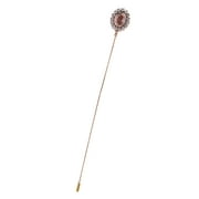 Women's Hat Pin Amber Crystal Rhinestone Zircon Golden Lapel Stick Pin Brooch Tie Scarf Hat Pin(Pack Of 6)